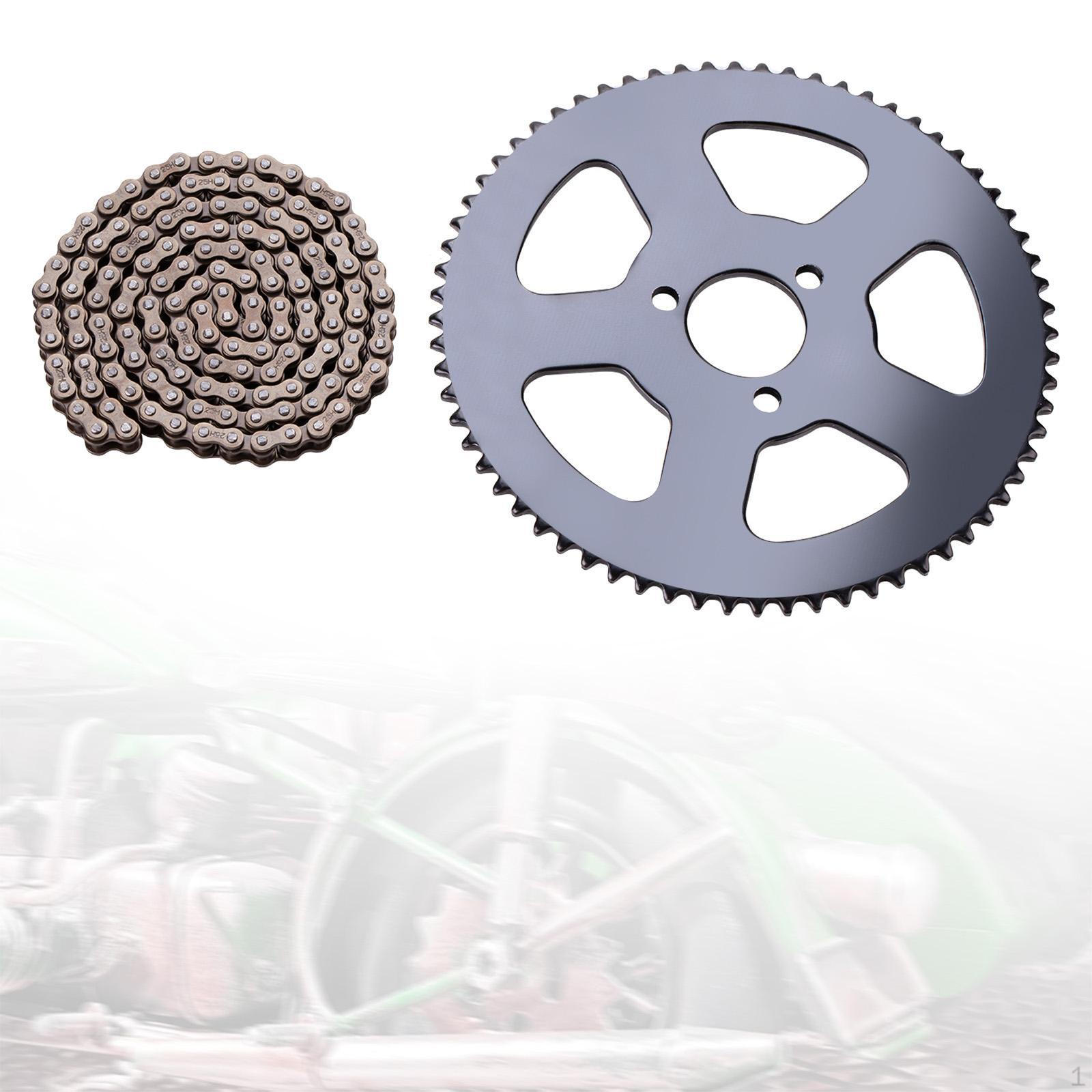 

25H 68 Tooth Front Sprocket Assembly Easily Install Replacement 136Links Chain