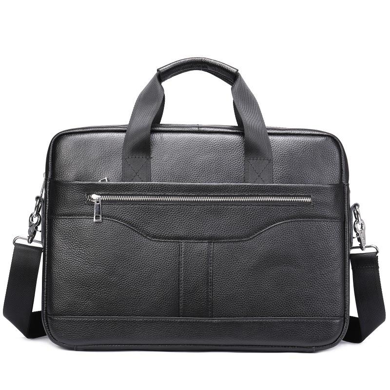 Hot Selling Men s Genuine Leather Business Document Cover Layer Cowhide Computer Bag Large Capacity File Storage Handbag чёрный