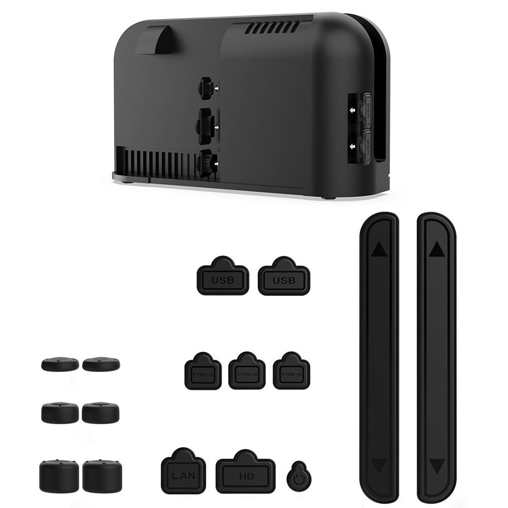  for Switch 2 Console Dustproof Kit + Joystick Cap,16-In-1 Silicone Thumbstick Plug Grip For Swi M0F9