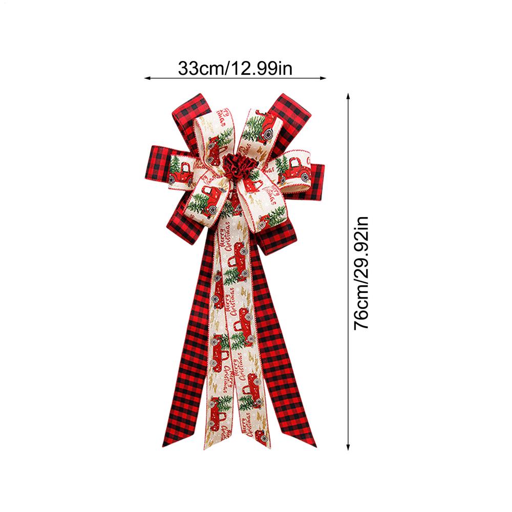 Christmas Wreath Bows Outdoor Reusable Classic Soft Decoration Christmas Ribbon Bows For Family Friends Holiday Trees Wreaths