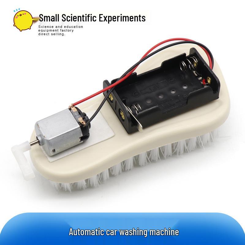 Wooden Brush Car Model - DIY Tech Education Vibration Sweeping Robot