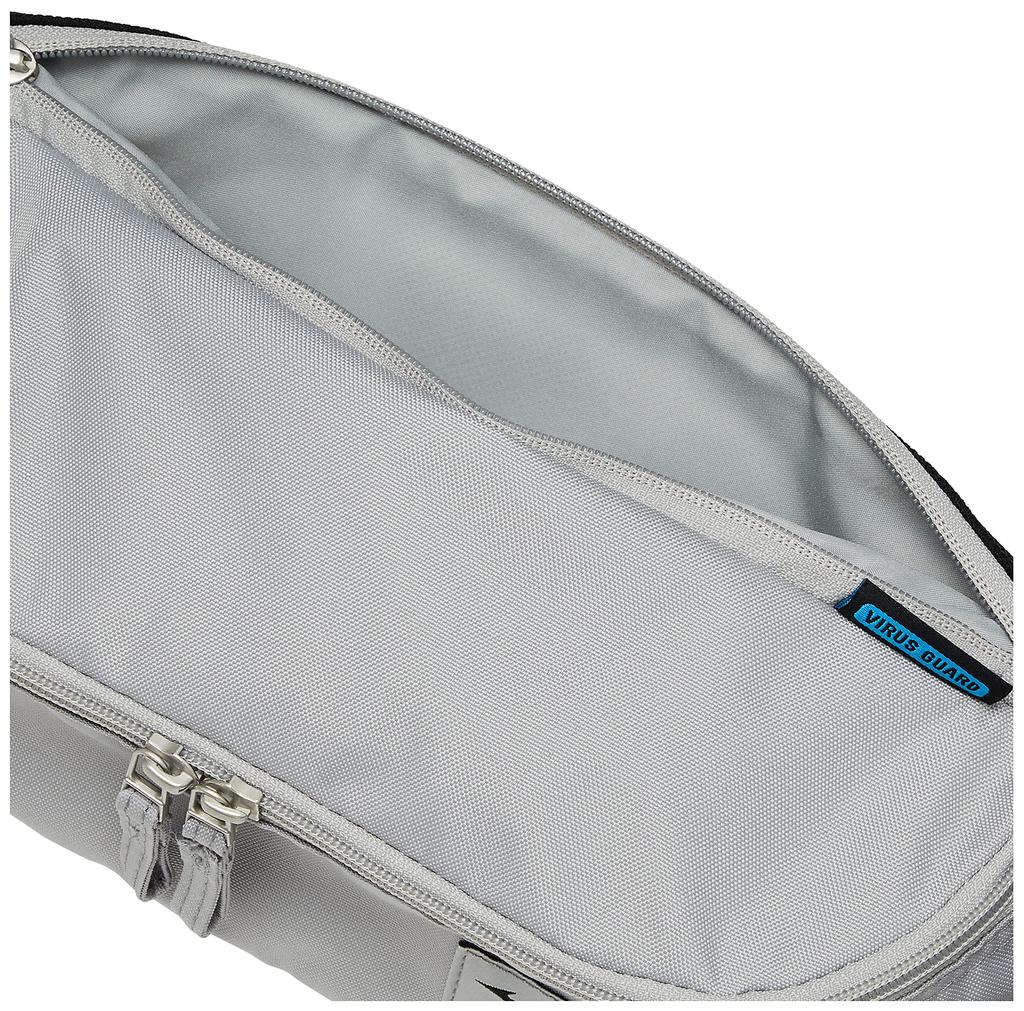 Mizuno COLORE Waist Popular Waist Bag for Outdoor and Crossbody Antibacterial and Light Gray Pouch, Activities, Travel, Work, Bag, Antiviral,