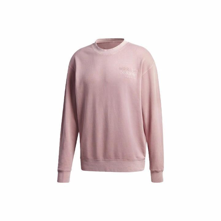 

adidas Logo Pattern Loose Fit Crewneck Long Sleeve Sweatshirt for Men, Pink M