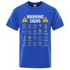 2026 Unisexs Summer 100 Cotton Driving Warning Sign Letter Printed Round Neck Short Sleeve Outdoor Soft Breathable Tshirt
