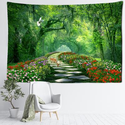 Jeleń Wildflower Forest Tapestry Wall Hanging Art Czeski nowoczesny styl Salon Sypialnia Tło Tkanina Wystrój domu
