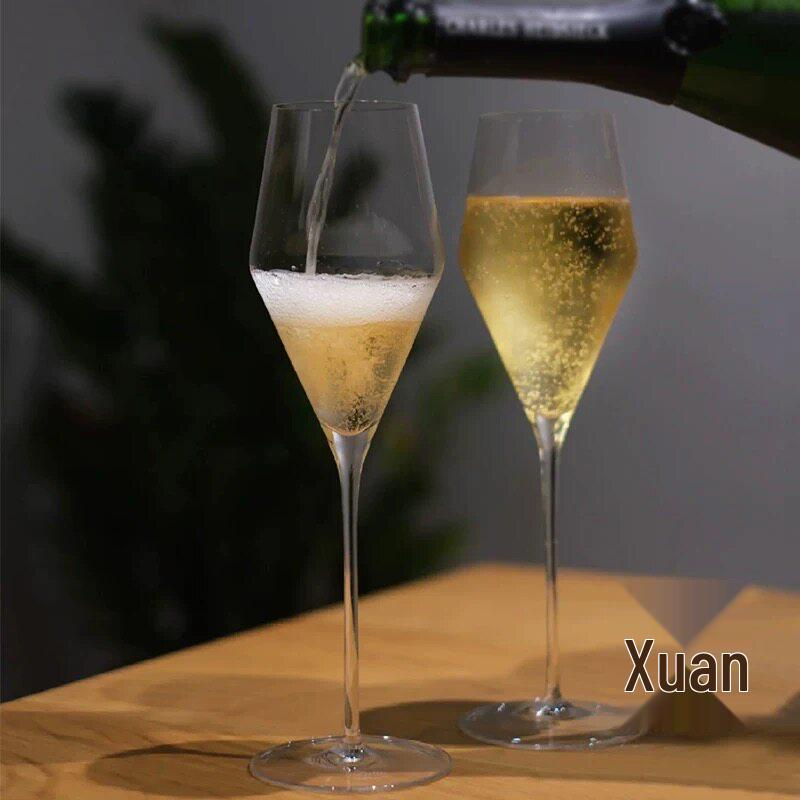 Luxurious Handmade Crystal Champagne Flutes – Ultra-thin, Thin-Stemmed Red and Sparkling Wine Glasses.
