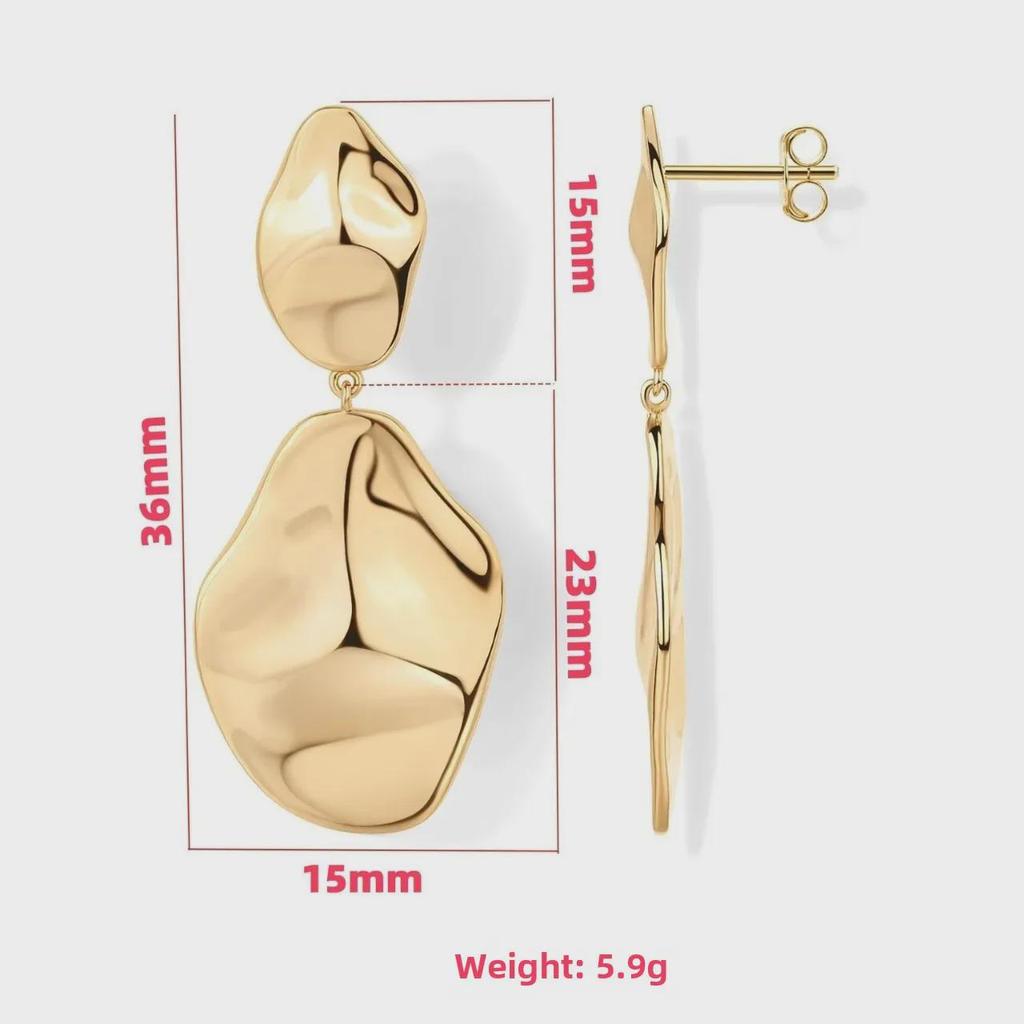 High-End French Style Irregular Earrings for Women - Elegant and Versatile