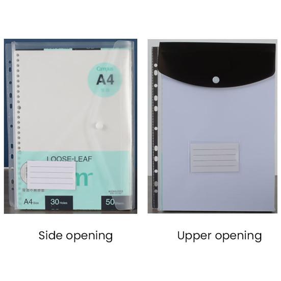 6 Pcs A4 Plastic Binder Pockets for 11 Ring Binder Letter Size