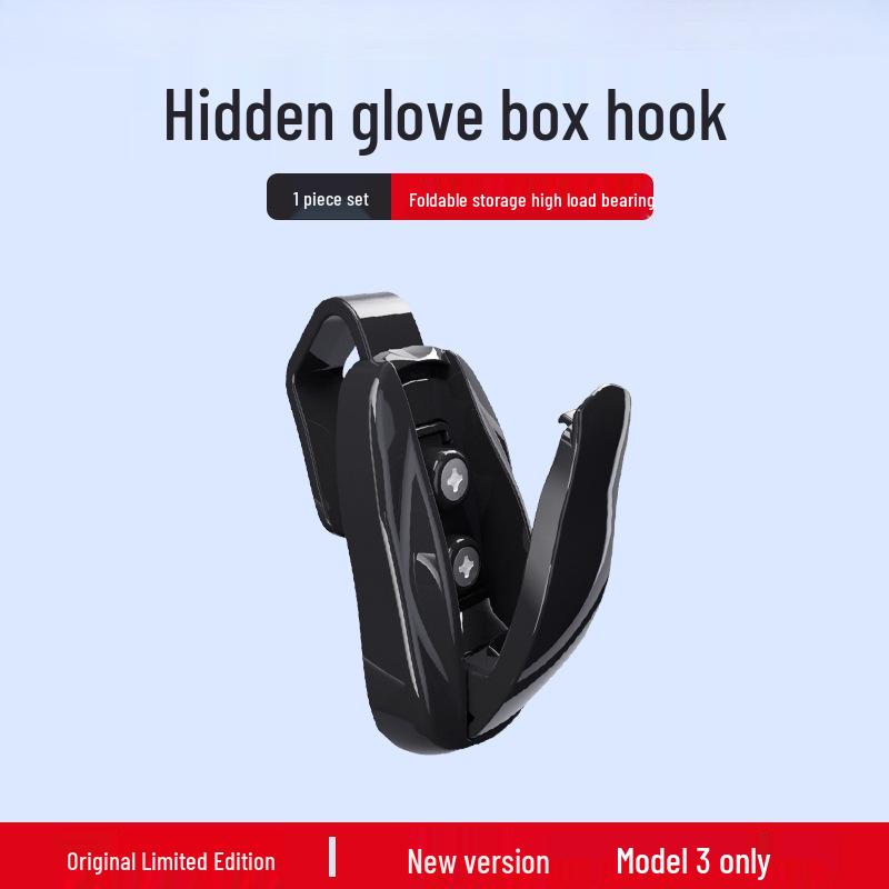 Tesla Model 3/Y Glove Box Hook - Interior Passenger Car Accessory Update