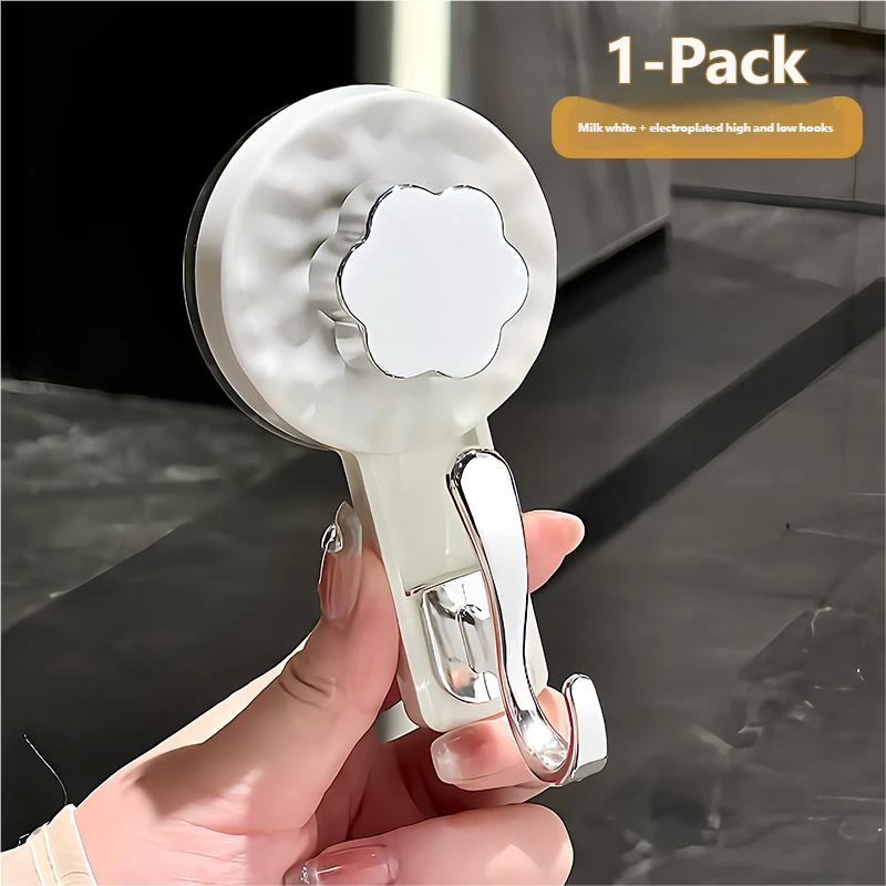 Strong Suction Cup Hook, No Drilling Required, Traceless Vacuum Adhesive for Bathroom Door, Stick-on Towel and Clothes Hook