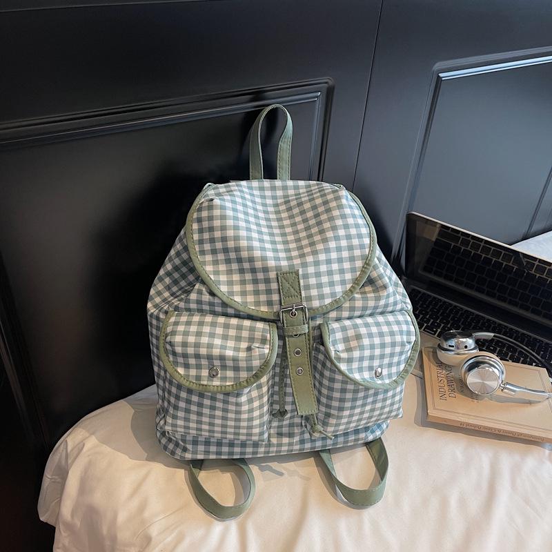 

Plaid Drawstring Backpack 2025: Lightweight, Large Capacity Shoulder Bag for Girls and College Students