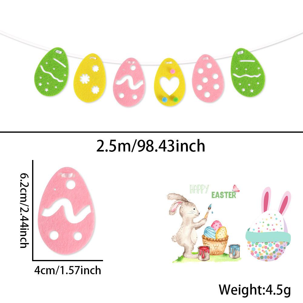 Vibrant Easter Felt Banner With Colorful Bunny Flags And Decorative Flower And Egg Stickers