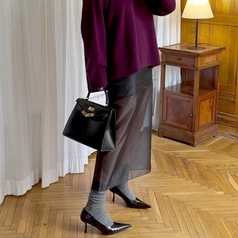 Talenza Summer See Through Skirt Women S Fashion High Waist Slim Office Lady Streetwear Long Skirt Female New Long Skirt M