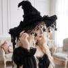 Bow Ribbon Lolita Witch Hat Lace Cosplay Accessories Halloween Hat  Halloween Party