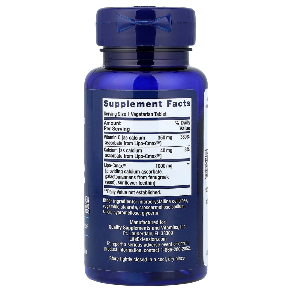 Life Extension Vitamin C Veggie Tablets, 60 Count