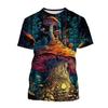 Ανδρικό μπλουζάκι Psychedelic Mushroom 3D Print Forest με στρογγυλή λαιμόκοψη κοντομάνικο φυτά Γραφικό μπλουζάκι μόδας Casual μπλουζάκια unisex