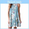 Elegant Women Fashion Splicing Color Print Hanging Neck Hem Mini Dress In Premium Quality Materials