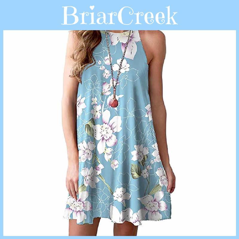 Elegant Women Fashion Splicing Color Print Hanging Neck Hem Mini Dress In Premium Quality Materials
