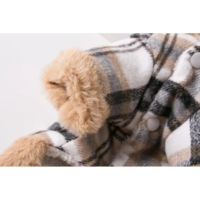 Soft Warm Dog Clothes Warm Pet Plaid Jacket For Dogs Cats Coat Jacket For Small Medium Dogs Pets Costumess