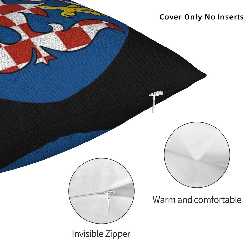 Czech Republic Coat Of Arms Pillow Covers Merch Soft Cushion Cover Decor Throw Pillow Case Cover Sofa Multi Size