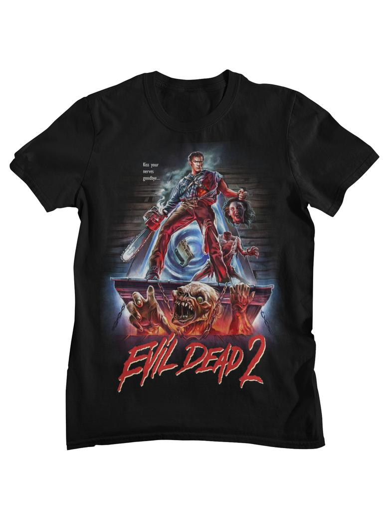 Evil Dead Dead By Dawn Retro Horror Movie Graphic TShirt Unisex Women Casual Cotton Streetwear Tops