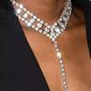 Fashion Rhinestone One-Piece Necklace Breast Chain Sexy Bikini Body Chain Jewelry Accessories Women'S Crystal Nightclub Clothing