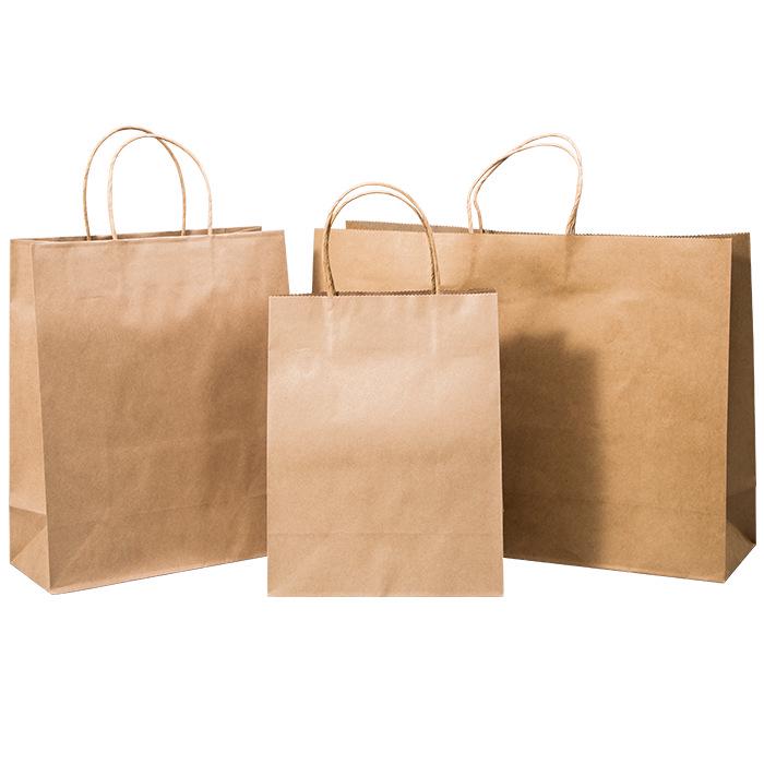 Kraft Paper Tote Bag for Milk Tea, Gift, or Shopping with Logo Printing