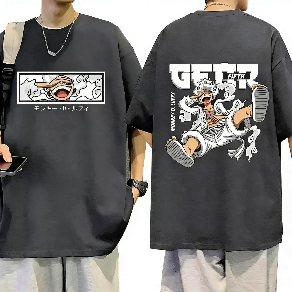 Plus Size One Piece Anime Printed Men and Women Tshirt Casual Summer Parent Child Top Fashion Street Wear Y2K Harajuku Style