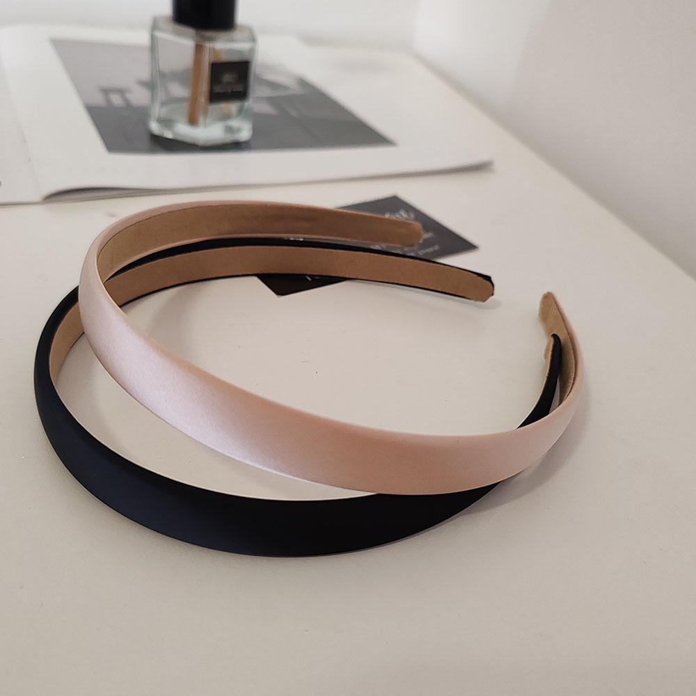 2 шт. Ретро Премиум Сатин Однотонные Повязки на Голову Шириной 1,5 см для Женщин Девушек Винтажные для Вечеринки Подарок Корейские Аксессуары для Волос