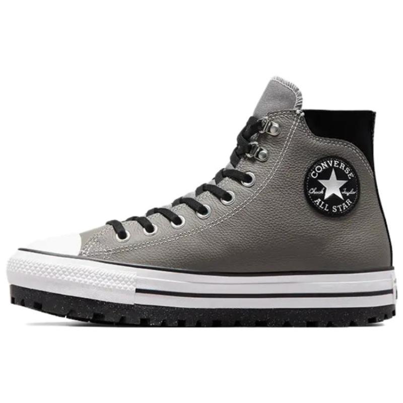 Converse All Star Thick Claw Star Ankle Patch Non-Slip and Waterproof High-Top Board Shoes Unisex Silver Grey