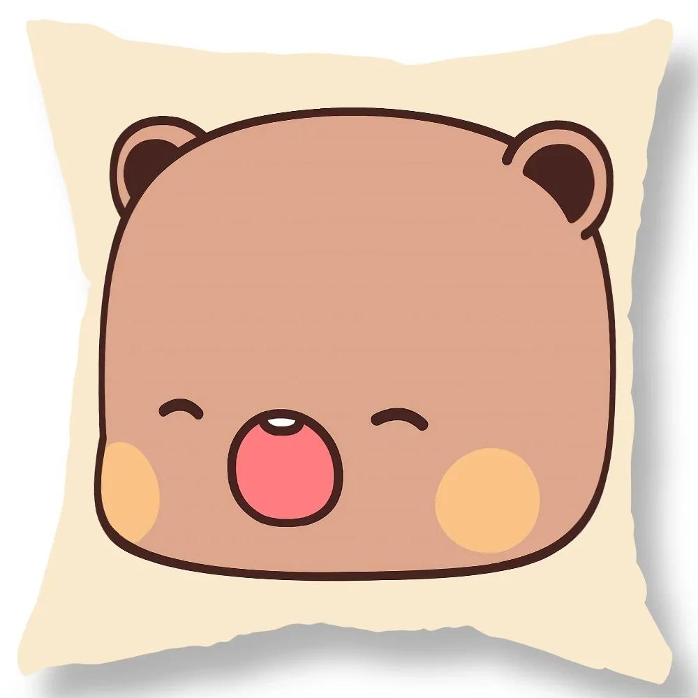 Niedlicher Cartoon Anime Bär Print Kissenbezug Geschenk Wohnzimmer Sofa Kissenbezug Zuhause Schlafzimmer Kawaii Raumdekoration
