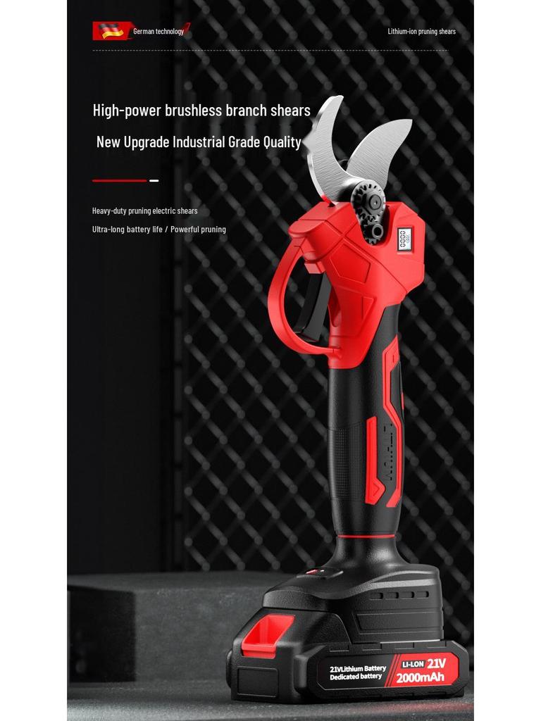 Portable Brushless Electric Pruning Shears with Wireless Lithium Battery for Arboriculture and Gardening