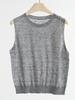 Premium Wool Linen Polo Collar T-shirt Women's Minimalist Temperament Knitted Sweater Short Sleeve Fashionable Semi-zipper Commuter Top