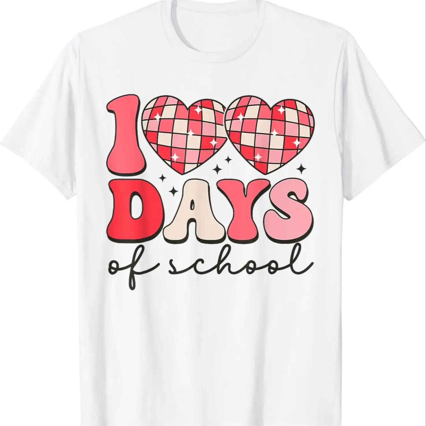 100 дней школы Ретро Диско Сердца 100-й день школы Футболка S