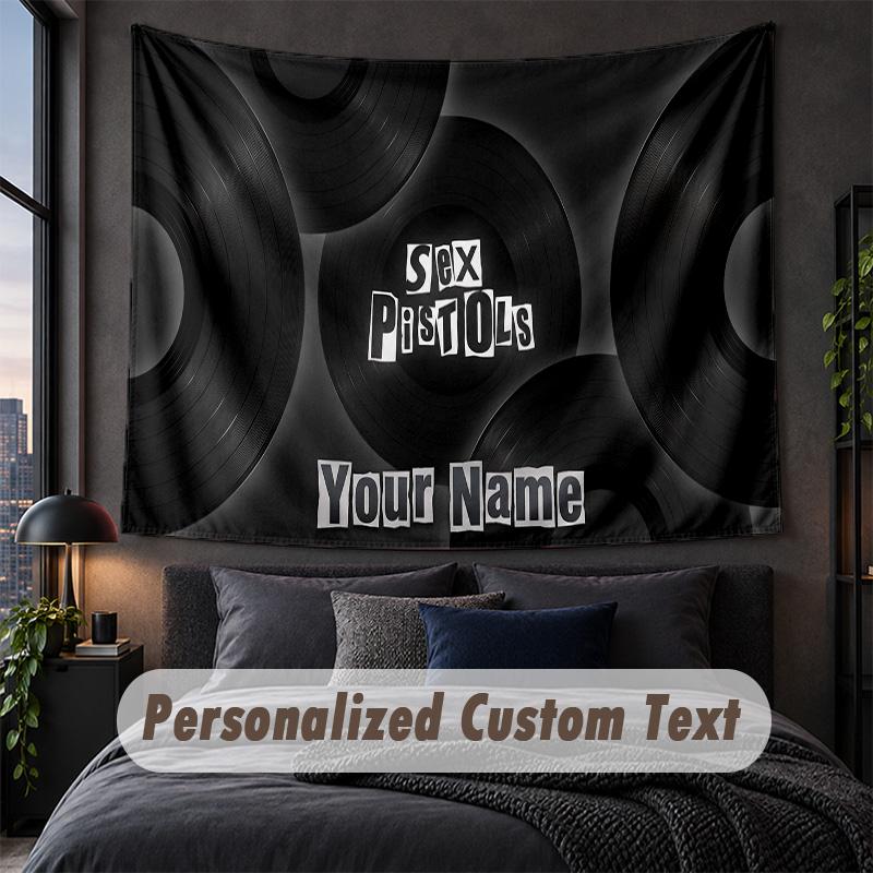 Custom Name Text Tapestry,Sex Pistols Decorative Wall Hanging, Background Tapestry For Home Bedroom