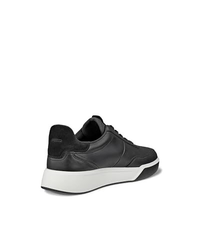 ECCO STREET COURT M Herren Echtleder-Sneakers, Größe 26,0 cm, 3E, 53981451052, Schwarz/Schwarz