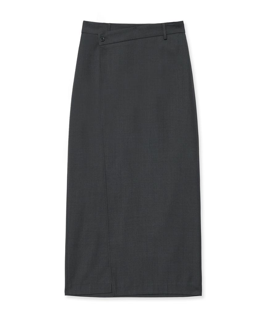 Lady Volume Wrap Maxi Skirt (Dark Grey)