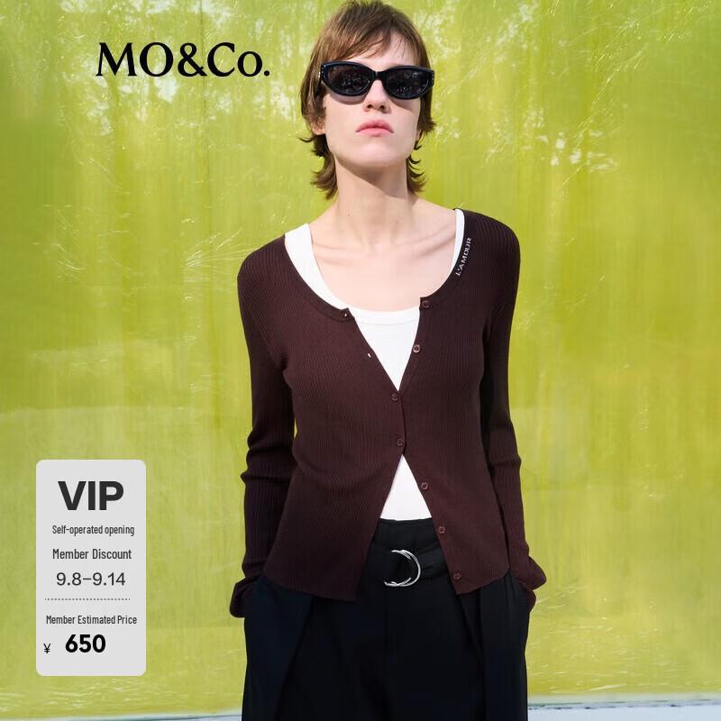 

MO&Co. Кардиган из мериносовой шерсти с U-образным вырезом M (165cm)