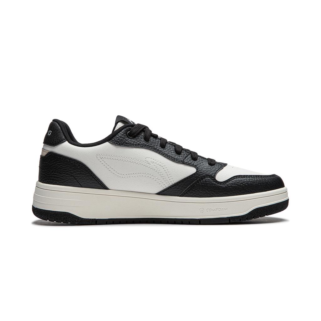 Li Ning Tianji Soft Slip Resistant Cushioning Abrasion Resistant Low Top Skateboard Shoes Men's White Black AGCU271-4