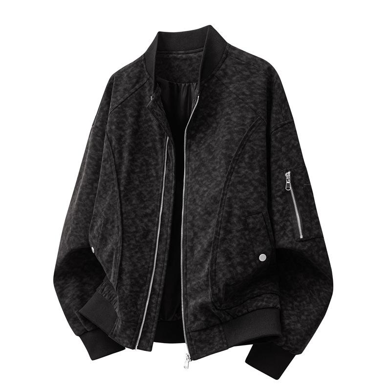 ACU Men's Dirty Color Baseball Jacket | American Workwear Casual Plus Size Loose Autumn/Winter Jacket