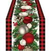 Santa Claus Christmas Table Runner Snowflake Reindeer Christmas Table Flag Desk Decor Snowman Xmas Tablecloth Home Decor