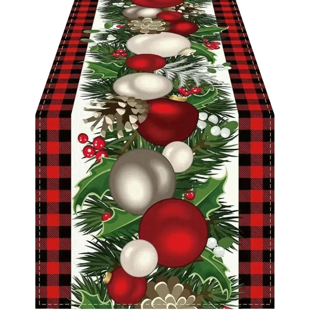Santa Claus Christmas Table Runner Snowflake Reindeer Christmas Table Flag Desk Decor Snowman Xmas Tablecloth Home Decor