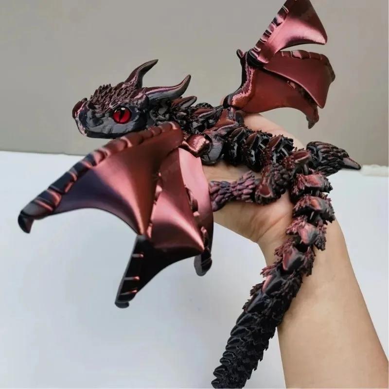 3D Printed Magic Dragon Movable Joint Fidget Toy Rotatable Articulated Office Desktop Ornament Adults Kid Toy Crafts Gifts