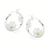 New Fashion Geometric Circle Flower Dangle Earrings for Women Daily Versatile Simple Design Zircon Accessories Gifts