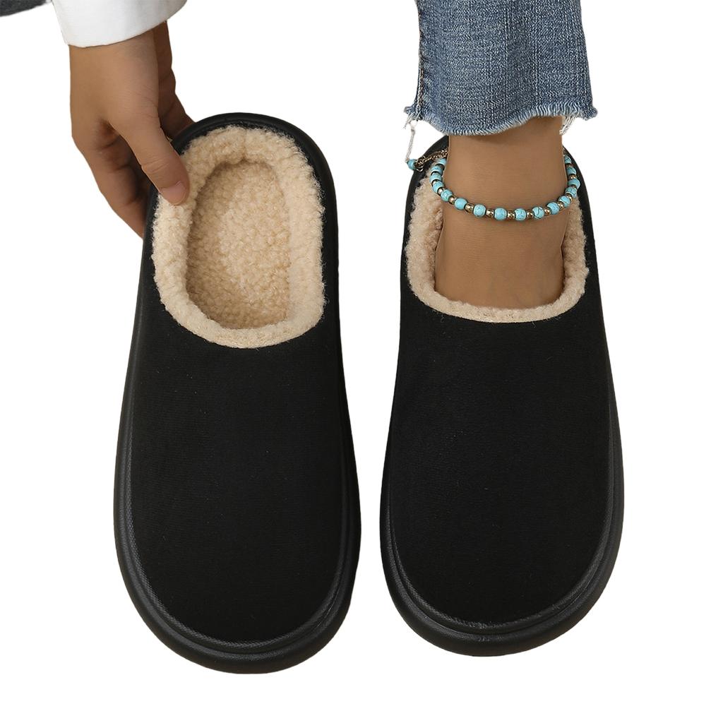 Indoor - Cotton Slippers with Back - Warm House Slippers for Fall and Winter