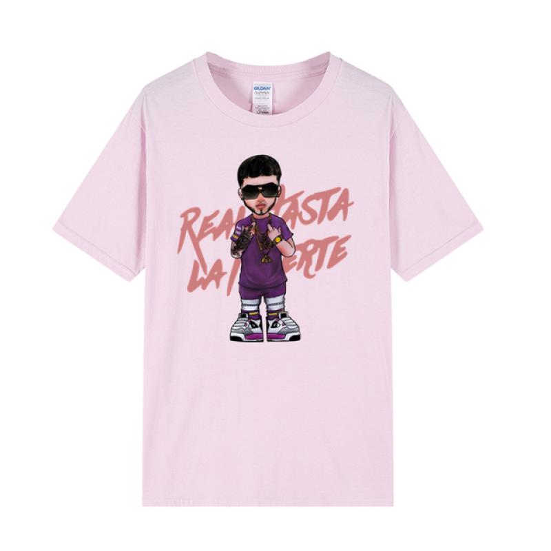 2023 летняя хлопковая футболка унисекс с принтом Anuel AA для пары Real Hasta La Muerte — фото 5