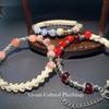 Three-Color Rose Snake Bone Beaded Bracelet - Retro Literary Style for Men and Women