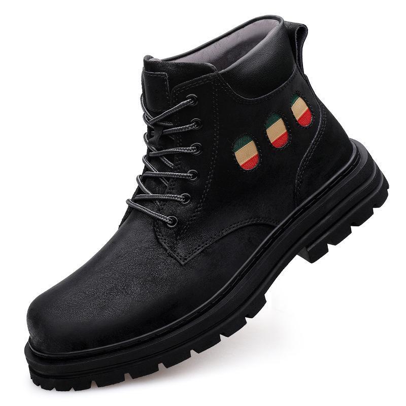 Men s British Style Retro Matte Cowhide High-top Leather Riding Boots 40