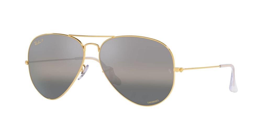 RB3025 Legend Dark Gray Gradient Polarized Silver Contrast Enhancement Size 58 Ray-Ban Sunglasses, Gold/Crystal Lenses,