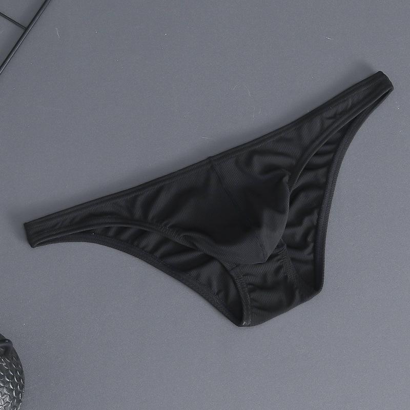 Pánské sexy kalhotky a tanga s nízkým pasem, hedvábné, jednobarevné